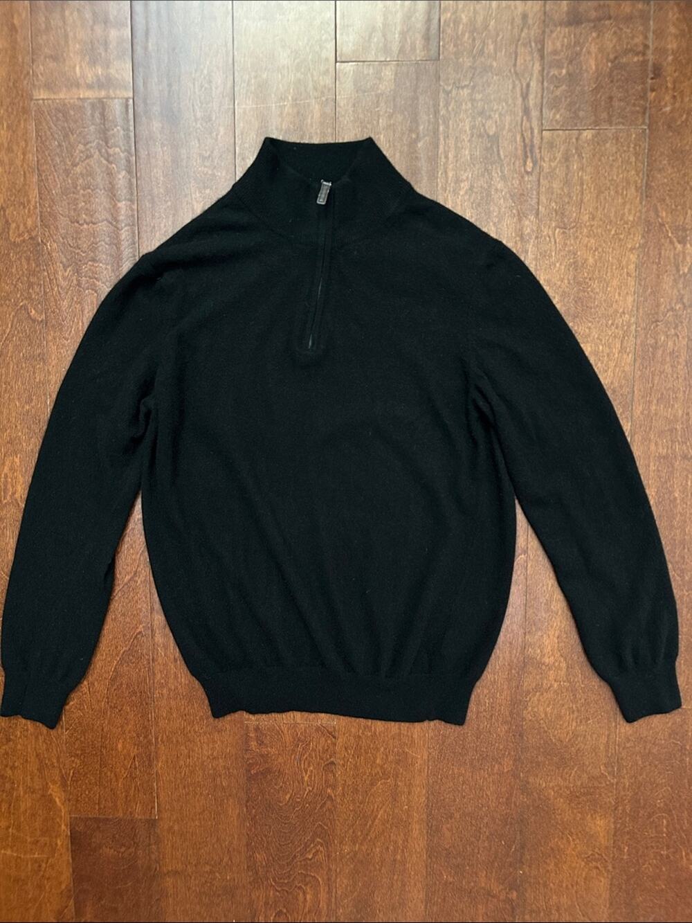 Mantovani Studio 100% Italian Cashmere Men's Zip-Front Mock Neck Sweater, Size L
